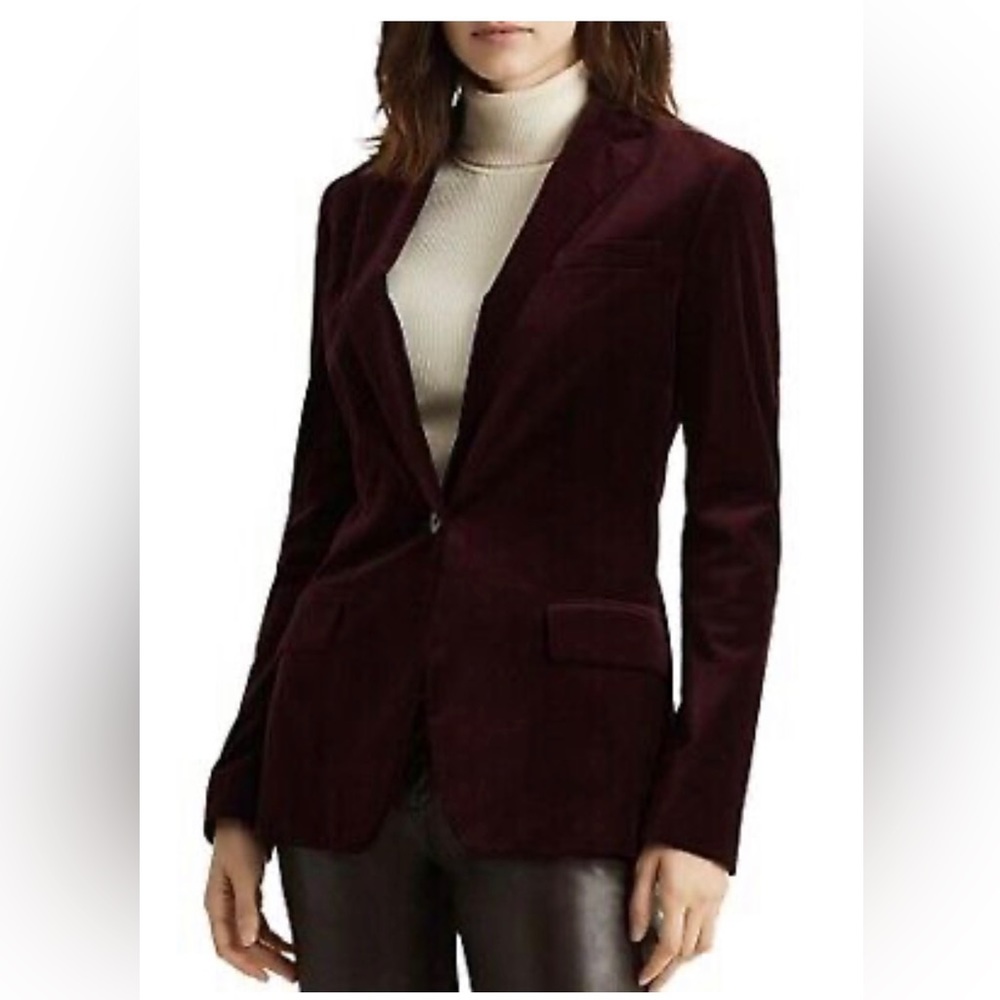 Ralph Lauren maroon velvet blazer